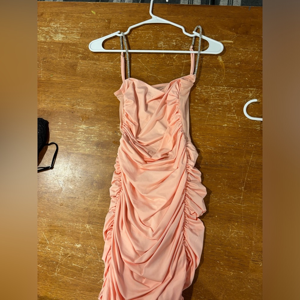 Lucy in the Sky Rhinestone Bodycon Dress in Pink